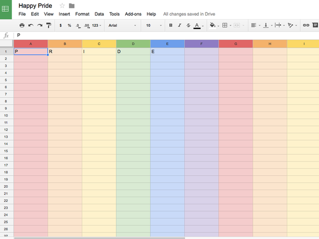 Mẹo biến trang tính Google Sheet thành bảng màu cầu vồng - Ảnh 2.